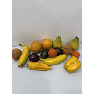 VINTAGE FITZ & FLOYD REALISTIC FRUIT LARGE LOT BANANAS PEARS HEAVY FRUIT